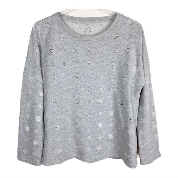 Lucky Brand Tops - Lucky Brand Gray Distressed Sweatshirt